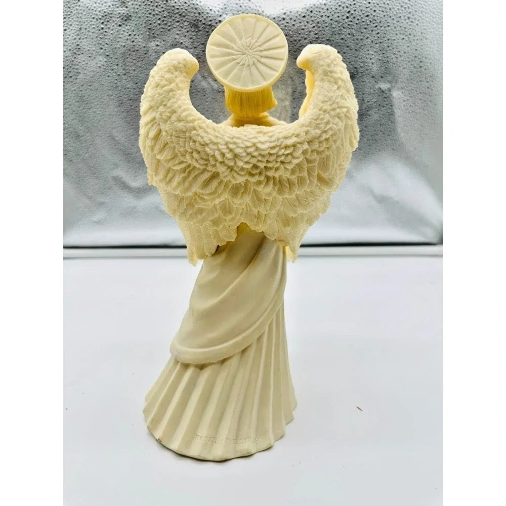 Vintage Angel Lighted Figurine Statue Halo Wings Religious Decor Works Great‎